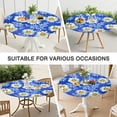 thumbnail image 7 of Blue Daisy Flower Lightblue Petals Pattern Round Fitted Tablecloth with Elastic Edge,Dining Table Cover Waterproof,Outdoor Round Tablecloth for Camping,Dining,Indoor and Outdoor, 7 of 7