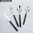 thumbnail image 2 of Rivet ABS Clamp Handle Kitchen Stainless Steel Silverware Tableware Flatware Cutlery Set Steak Knife Fork Spoon Teaspoon Western Tableware Butter Knife Set (Pink,20 pieces), 2 of 9
