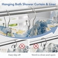 thumbnail image 4 of Bathway Shower Curtain Hooks Nickel Shower Curtain Rings with Cylindrical Design, 12Pcs Metal Shower Curtain Hooks Rust Proof, Smooth Glide Double Shower Hooks Rings for Shower Curtain, 4 of 7