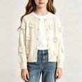 thumbnail image 5 of Busydd Girls Knit Cardigan Sweater 0-6 Years Trendy Comfy Button Down Round Neck Cardigans Casual Long Sleeve Open Front Outerwear 2-3 Years, 5 of 9