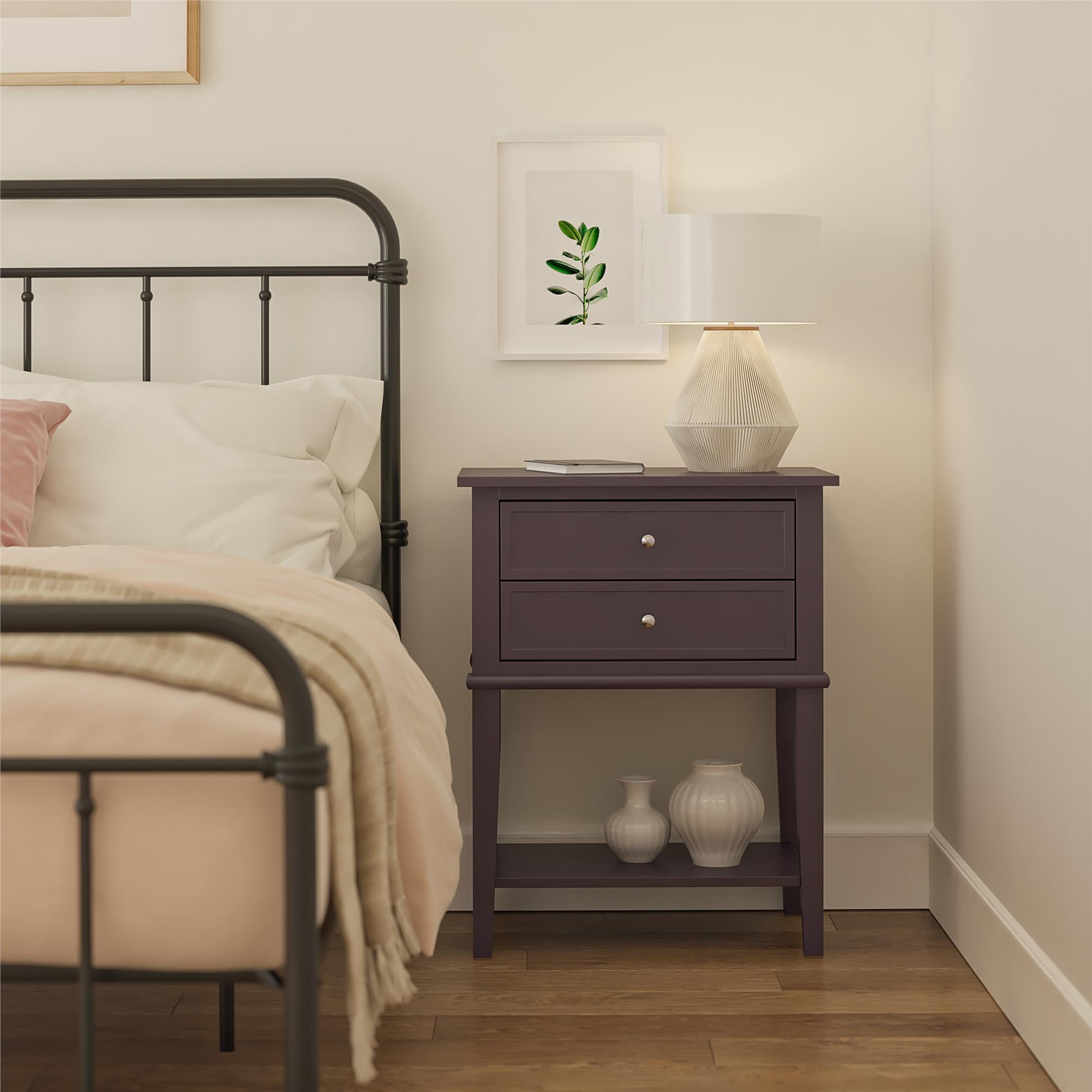 Desert Fields Eclectic Boho Accent Table With 2 Drawers Purple Walmart Com