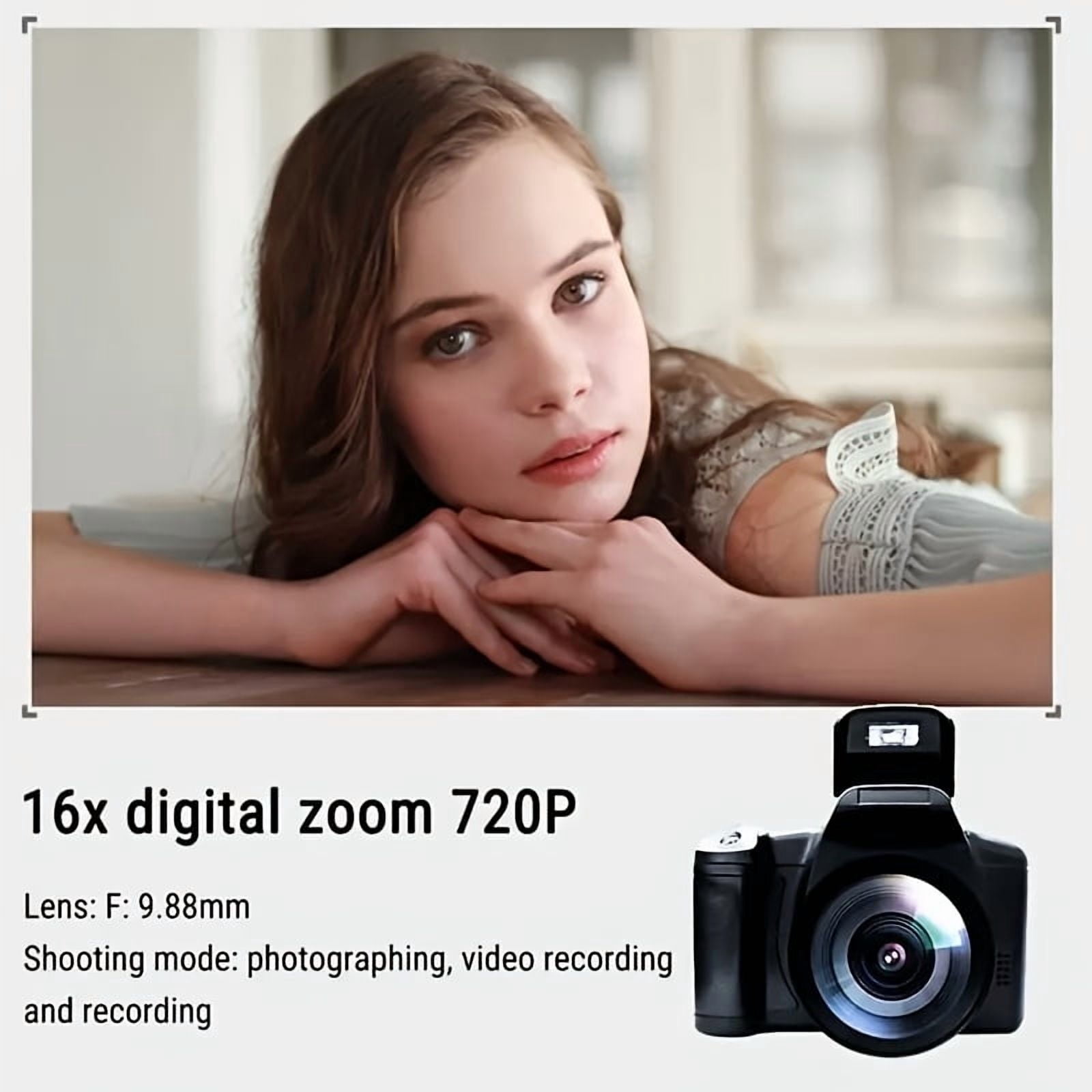 Digital Camera for Photography: 2.4" LCD, 16X Zoom, 1080P Vlog, 9.88mm Wide-Angle Lens, Easy to Use, Ideal Gift for Men and Women