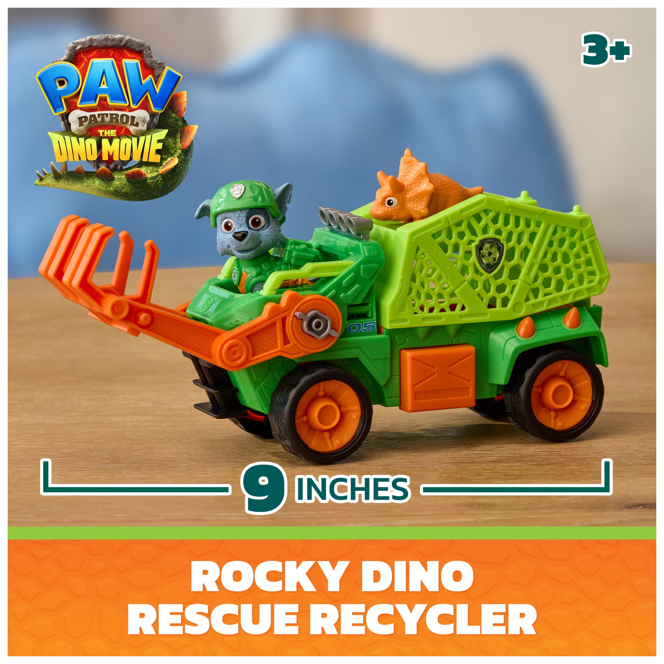 PAW Patrol: The Dino Movie Rocky Dino Rescue Recycler, Ages 3+