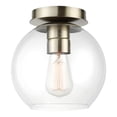 thumbnail image 4 of Globe Electric 1-Light Brass Indoor Flush Mount Ceiling Light Clear Glass Shade, 4 of 7