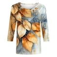 thumbnail image 4 of successthop Floral Blouses for Women Plus Size 3/4 Sleeve Shirt Lightweight Crewneck Casual Clothes Print Tops, 4 of 5