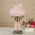 thumbnail image 2 of Mindy Hobnail Glass Table Lamp - Pink Shade - Handcrafted Globe - Blown by Hand - Hurricane Chimney Style - Victorian Lamps for Desk, Bedroom, Living Room - 20.5 Inches High, 2 of 5