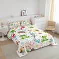 thumbnail image 3 of Erosebridal Cartoon Frog Bed Comforter Set Twin Cute Tropical Animal Comforter Set,Kawaii Floral Green Frog Bedding Set Woodland Leaves Flower Butterfly Quilt Duvet 1 Pillow Case, 3 of 7