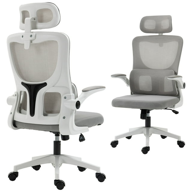 Vinsetto Mesh Office Chair with Adjustable Headrest, Lumbar Support, Arm