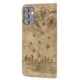 thumbnail image 4 of TECH CIRCLE for Samsung Galaxy A32 5G Case,Embossed Cherry Blossoms Cat Pattern PU Leather Magnetic Folio Flip Kickstand Credit Card Cash Slots Phone Case,Brown, 4 of 10