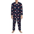 thumbnail image 3 of Sikiie pirates skull Print Mens Pajama Set, Soft Warm Long Sleeve Sleepwear, Cozy Button-Down Pjs for Men-XX-Large, 3 of 7