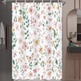 thumbnail image 5 of Watercolor Floral Shower Curtain, Cute Elegant Peach Pink Flower Botanical Sage Green Leaves Spring Modern Minimalist Shower Curtain for Bathroom, Fabric Shower Curtain Set with Hooks 60x72 Inch, 5 of 5