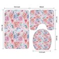 thumbnail image 3 of Pioneer Flower Floral Print Pattern Bathroom Rugs Sets 3 Piece,Toilet Cover Set,Absorbent Non Slip Bathroom Mats Sets with U-Shaped Contour Rug Toilet Rug Set, 3 of 5