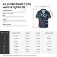 thumbnail image 5 of Fotbe Navy Blue Geometric Camisa Estampada de Manga Corta para Hombre, Casual de Verano, Estilo Playero, Sin Arrugas-4X-Large, 5 of 5