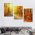thumbnail image 4 of Nawypu  Large Wall Art Fall Scenery Canvas Prints Panorama Forest in Vibrant Warm Colors Sun Shining Through Leaves Pictures Autumn Framed Art Works Home Walls 12''x16''X3 Panels, 4 of 4