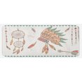 thumbnail image 1 of Feather Kitchen Mat, Prehistoric Chief Headdress Arrows Dreamcatchers, Plush Decorative Kitchen Mat with Non Slip Backing, 47" X 19", Dark Coral Sand Brown, by Ambesonne, 1 of 1