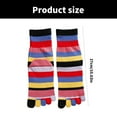 thumbnail image 5 of Winter Autumn Women Middle Tube Socks Novelty Funny Rainbow Striped Casual Breathable Five Finger Separated Toe Socks, 5 of 21