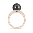 thumbnail image 2 of ANGARA Tahitian Cultured Pearl Criss-Cross Shank Ring in 14K Rose Gold for Women | June Birthstone, Birthday, Anniversary, Jewelry Gift for Women | Pearl Ring, 2 of 8