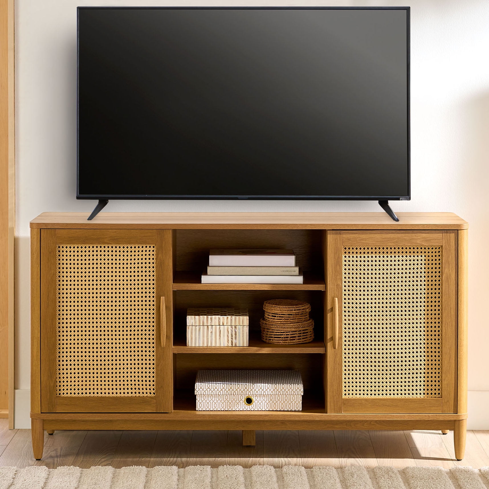Better Homes & Gardens Springwood Cane TV Stand for TV's up to 65
