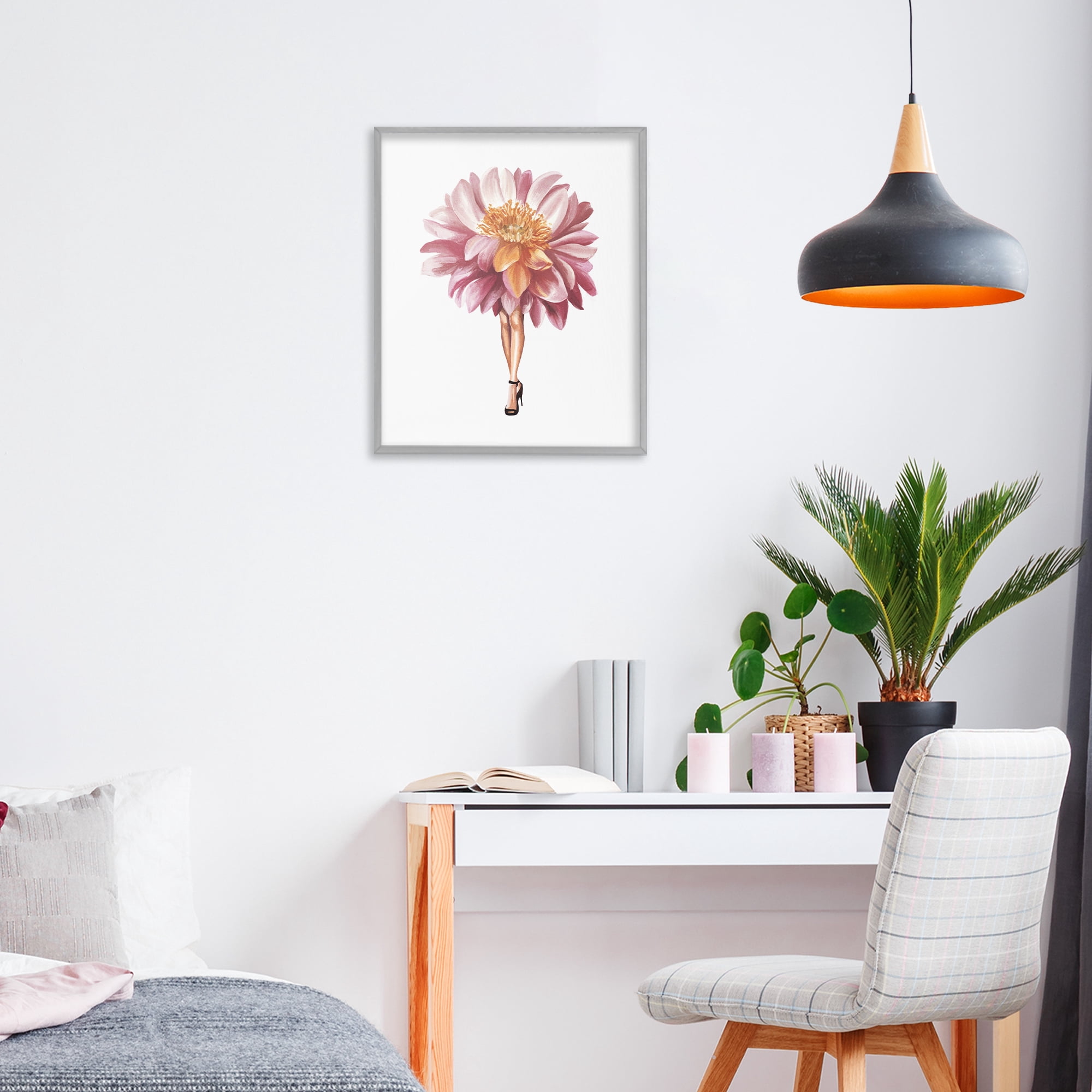 Stupell Industries Glam Floral Walkway Gray Framed Giclee Art, design by Svetlana Aleynikova