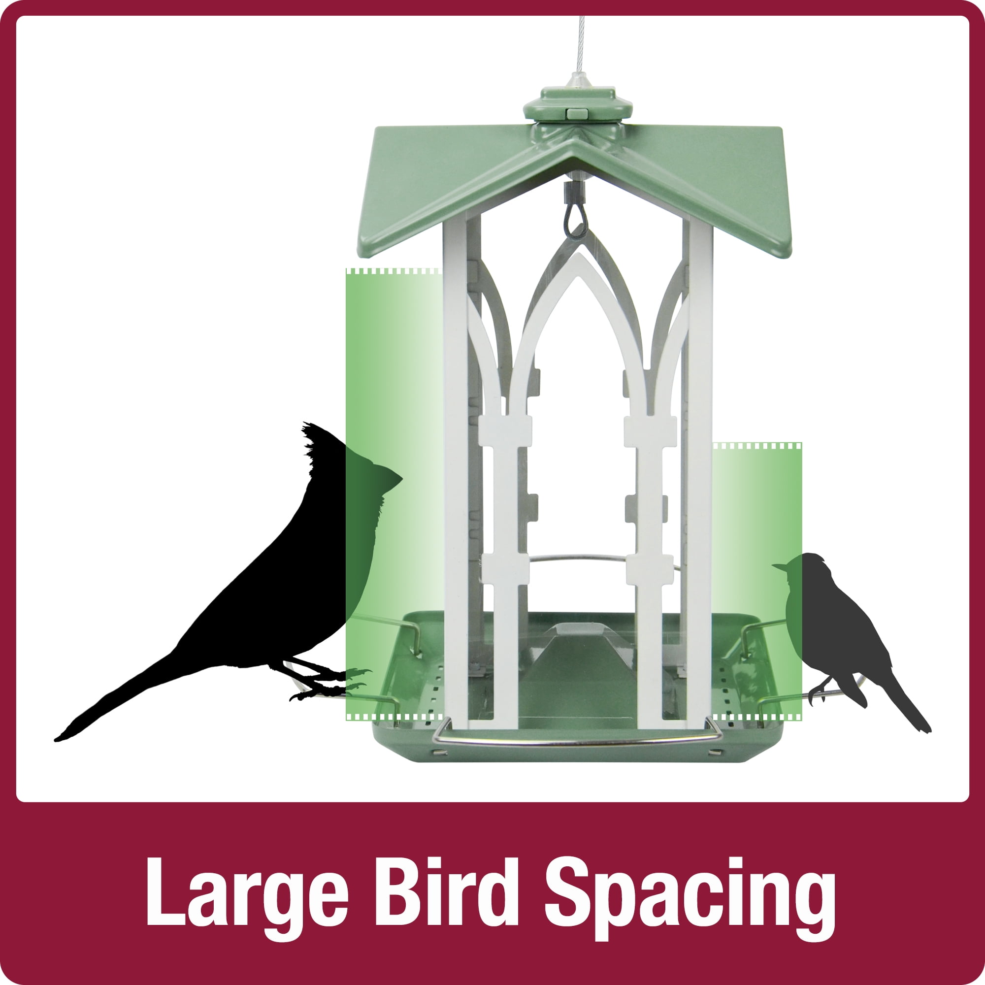 Nature's Way Country Cottage Metal Gazebo Bird Feeder 1.56 Qt, Green