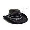 thumbnail image 2 of choiix Womens Western Sequin Trim Cowboy Hat Wide Brim Sparkly Costume Cowboy Hat Party Dress‑up Hat Prop for Cosplay Stage Performance Holiday Gathering, 2 of 4