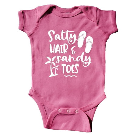

Inktastic Spring Break Salty Hair and Sandy Toes with Sandals Gift Baby Boy or Baby Girl Bodysuit