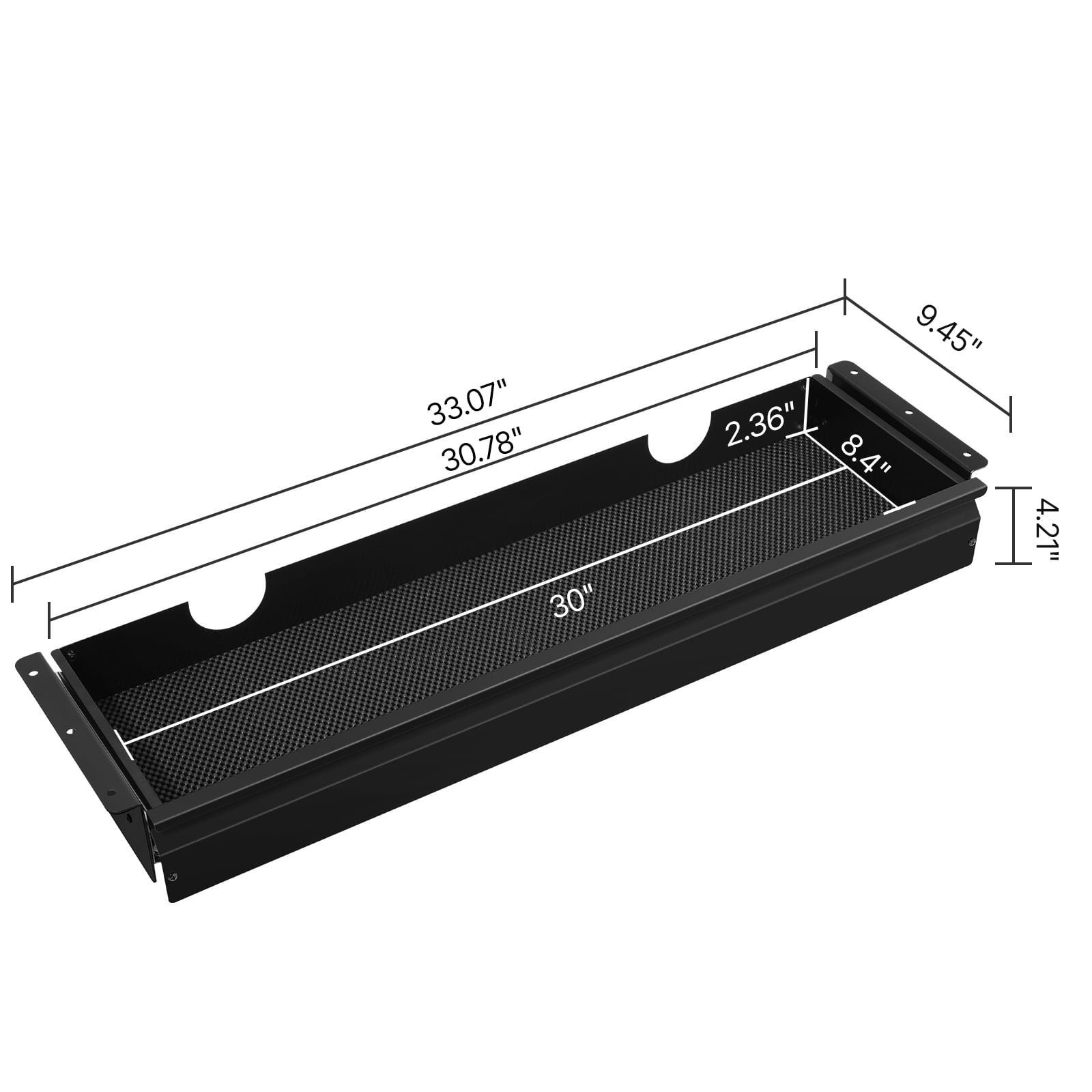 KFFKFF Spacious 33" Broad Under Table Drawer, Concealed Pull-out Storage for Desk, Hidden Workspace Organizer with Smooth Ball-bearing Slides, Underneath Pen Holder for Office Adjustable Workstation