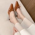 thumbnail image 7 of CHICVOMEY Women's Kitten Heel Mules - Pointed Toe Slip-On Dress Shoes with Bow for Wedding Work Evening  Mules for Women, 7 of 7