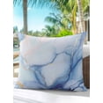 thumbnail image 6 of Outdoor Pillows Waterproof, Blue Marble Bedding Throw Pillows with Insert for Couch Sofa Bed, Gradual Modern Abstract Art 18x18 Inch Pillowcases Decorative Camping Patio Pillow Set of 1, 6 of 8
