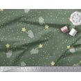thumbnail image 3 of Soimoi Green Poly Georgette Fabric Musical Symbol & Star Print Fabric by Yard 52 Inch Wide, 3 of 3