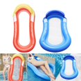 thumbnail image 2 of Hamaca flotan agua, flotantes cómodas para piscina con almohada de respaldo, sil de cama flotante infble para piscina, Alfombra de - Rojo Sunnimix Cama flotante inflable para piscina, 2 of 8