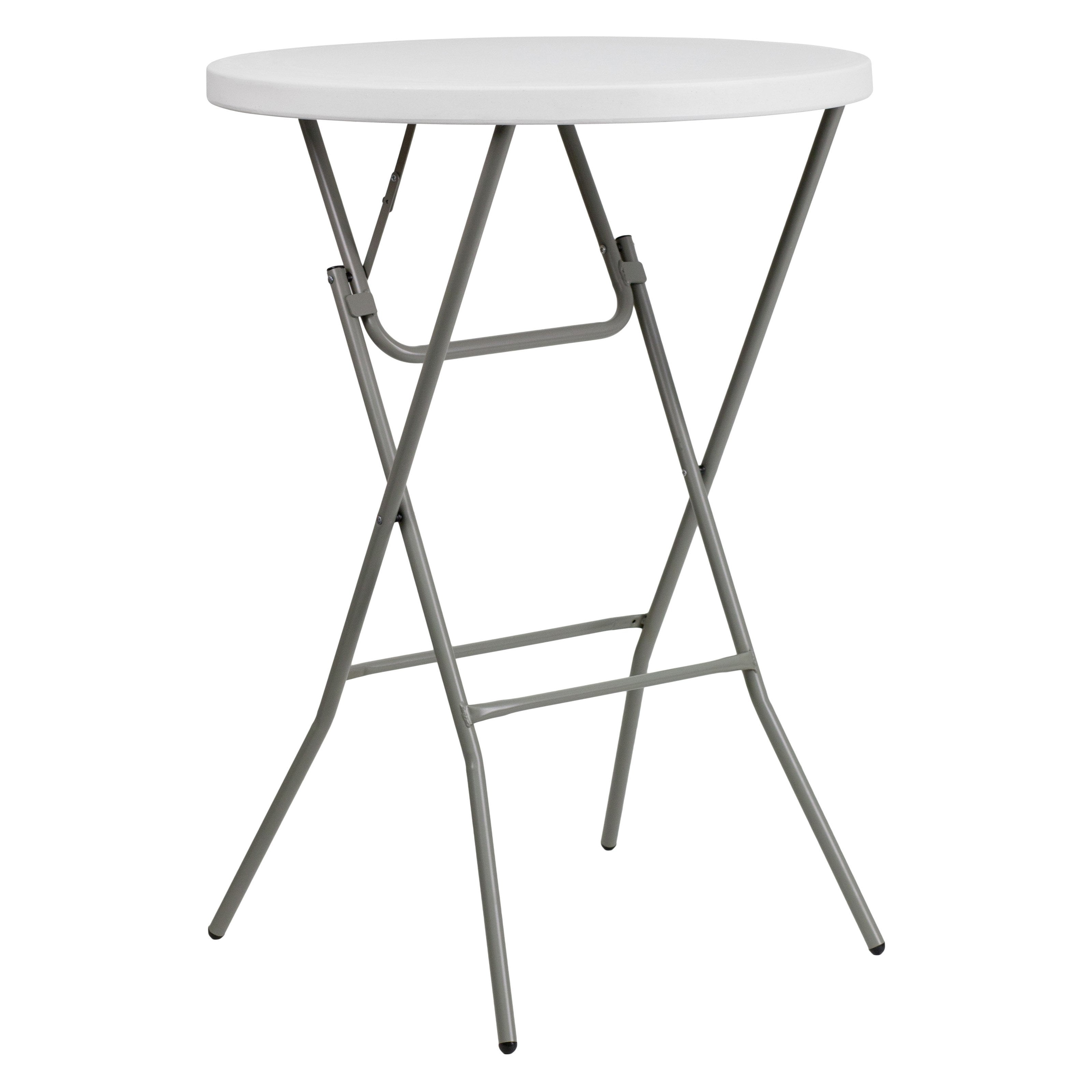 Outdoor Plastic Tables Flash Furniture 32 Round Granite White Plastic Bar Height Folding Table