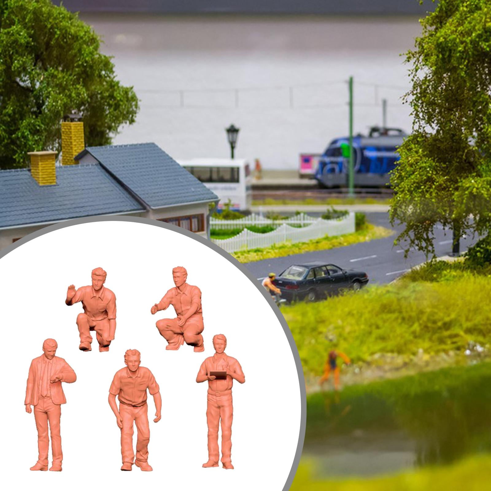 5 Pieces Miniature People Figures Diorama Models Resin Material for Sand Table Scenes and Dollhouses
