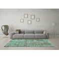 thumbnail image 3 of Ahgly Company Machine Washable Indoor Rectangle Abstract Turquoise Blue Contemporary Area Rugs, 2' x 3', 3 of 4