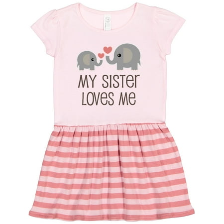 

Inktastic My Sister Loves Me Gift Toddler Girl Dress