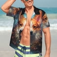 thumbnail image 4 of Cauagu Cartoon Pattern Corgi Print Hawaiian Shirt for Men,Casual Short Sleeve Button Down Shirts Summer Beach Men's Regular-Fit Short-Sleeve Print Shirt -3X-Large, 4 of 6