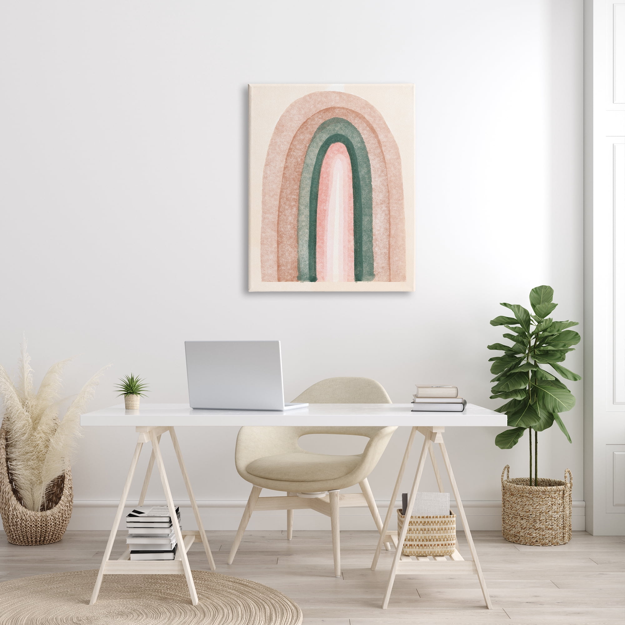 Stupell Indtries Soft Pink Neutral Rainbow Distressed Sky Arches,30 x 40,Design by Daphne Polselli