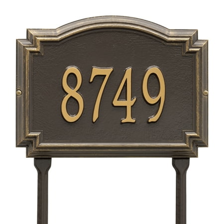 - Personalized Whitehall Products Williamsburg 1-Line Standard Lawn Plaque in Bronze/Gold
