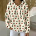 thumbnail image 2 of NMMUED Christmas Hoodie Graphic Sweatshirt for Women Christmas Tops for Women Cute Hoodies Holiday Tops for Women Oversized Hoodie Holiday Clothing for Women Mint Green 2 L, 2 of 5
