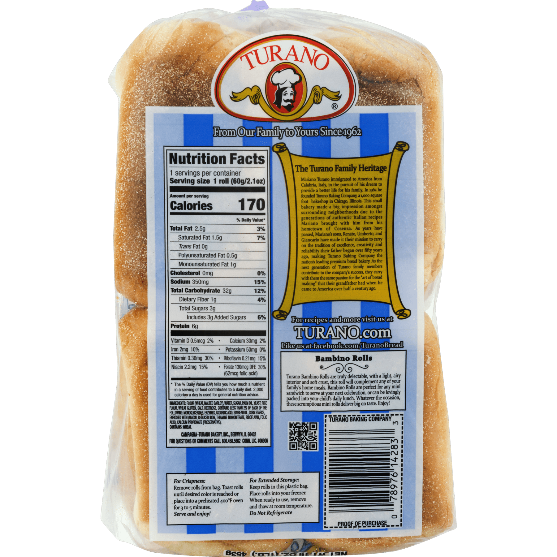 Turano Bambino Rolls, Mini Soft Hoagies