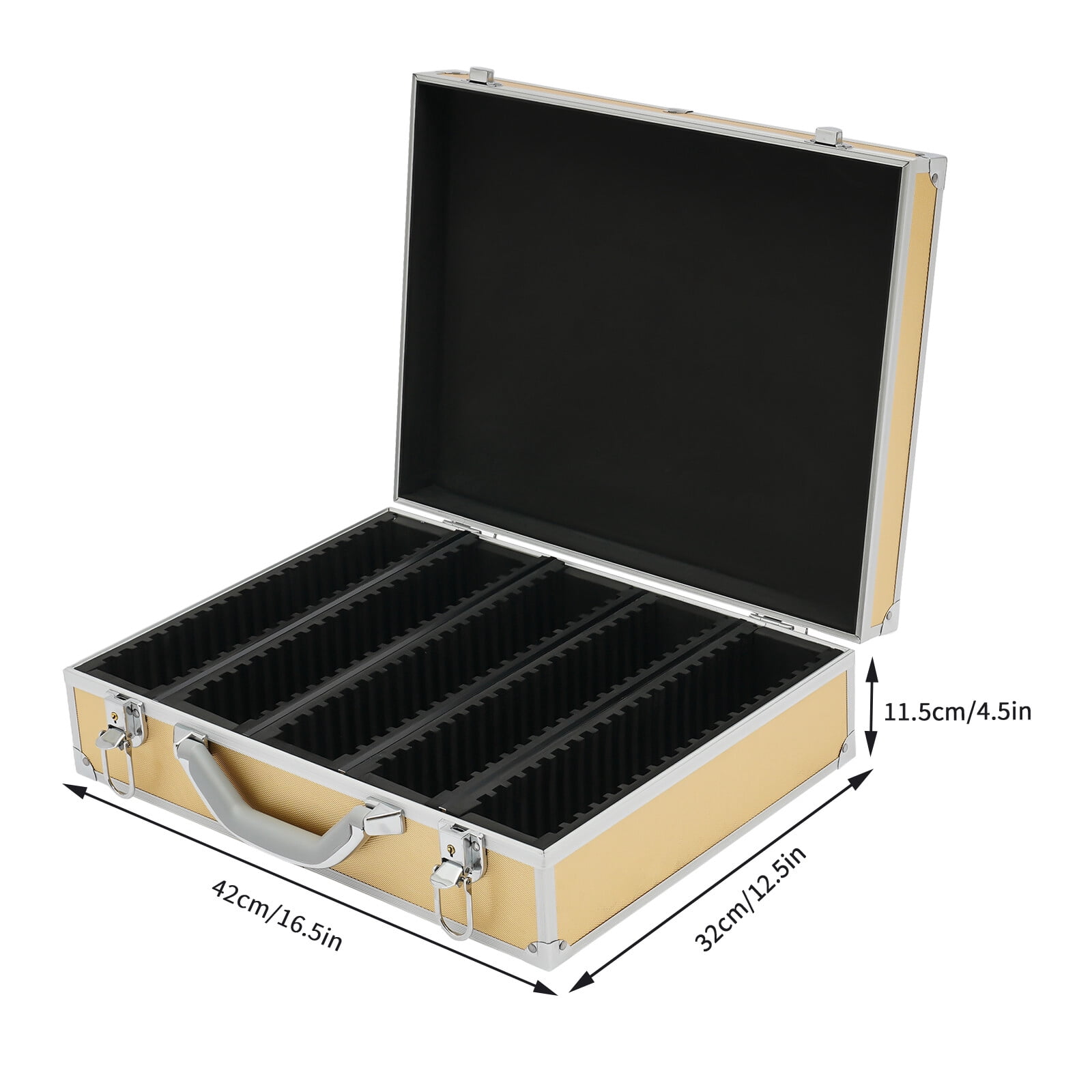 BEST Gold Storage & Display Aluminum Alloy Box Case Holds 100 Coin Holders Slabs 16.5*12.5*4.5