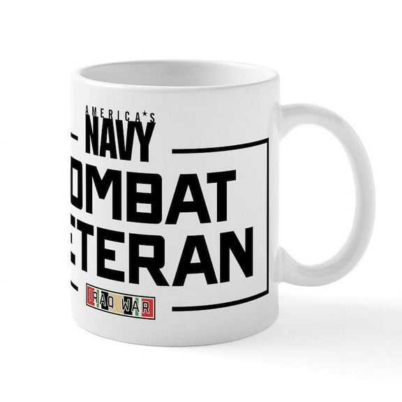 CafePress - US Navy Combat Veteran - 11 oz Ceramic Mug - Novelty Coffee Tea Cup