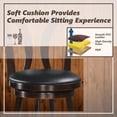 thumbnail image 5 of Giantex 360-Degree Swivel Stools, Counter Height Stools w/Leather Padded Seat & Solid Rubber Wood Legs, (2, 29inch), 5 of 6