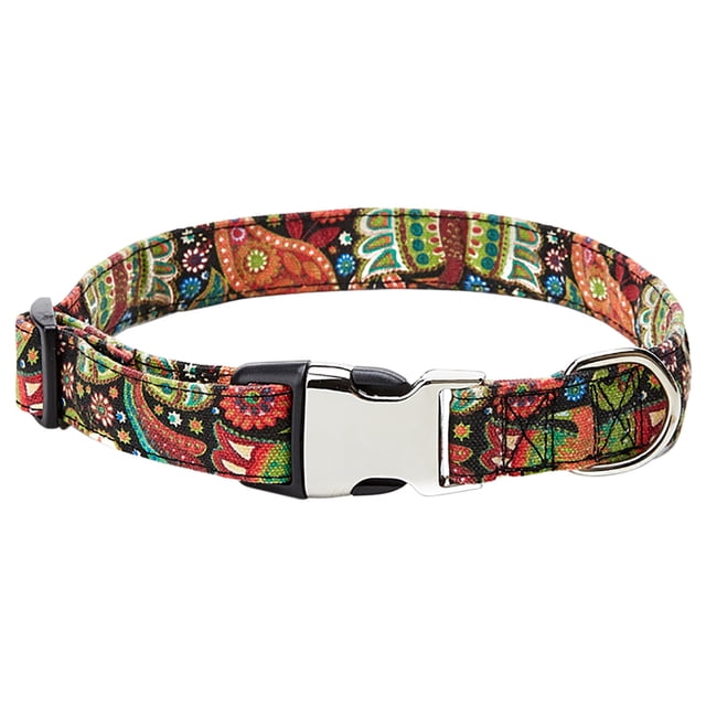 Ethnic Pattern Personalized Half Metal Cotton Collar Pet Dog Collar