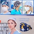 thumbnail image 3 of Paquete De 4 Gorros De Trabajo Para Enfermera, Servicio Prolongado, Color Puro, Botón Pulido Opaco, Gorros De Trabajo Multifuncionales Unisex, Uniformes De Trabajo Serendint AP008643-13, 3 of 5