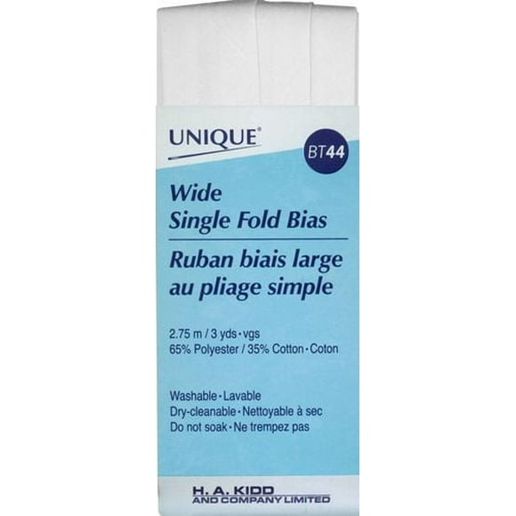 UNIQUE Wide Single‑Fold Bias Tape, 25 mm × 2.75 m, polycoton