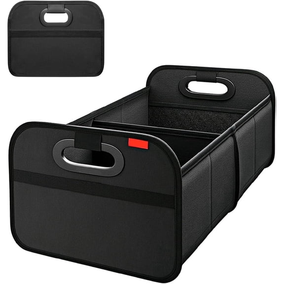 Trunk Organizer for Car, Portable Car Organizer Foldable Waterproof Auto Storage Bag Cargo Trunk Groceries Organizer, Car Accessories Universal for SUV, Truck, Van, Sedan (Black)