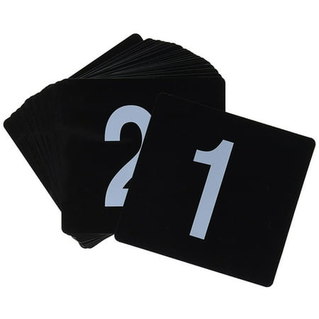 

Fule 1-10 Double Side Plastic Table Numbers 4 x 4 Inch Light Grey on Black