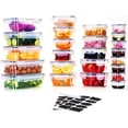 thumbnail image 1 of OSLIFE 24 Contenedores para Alimentos con Tapas, Juego de Recipientes para Almacenamiento Herméticos,Tuppers lonche lunch Plastico Almacenar para Microondas,Organizadores de Cocina Refrigerador,Hogar, 1 of 4