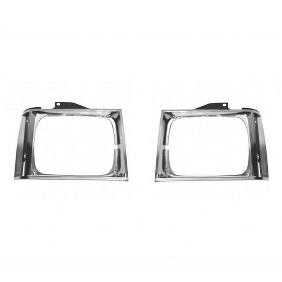 For Chevy Blazer 1990 Headlight Bezel Driver and Passenger Side | Pair | Chrome | GM2512121, GM2513121 | 15591585, 15591586